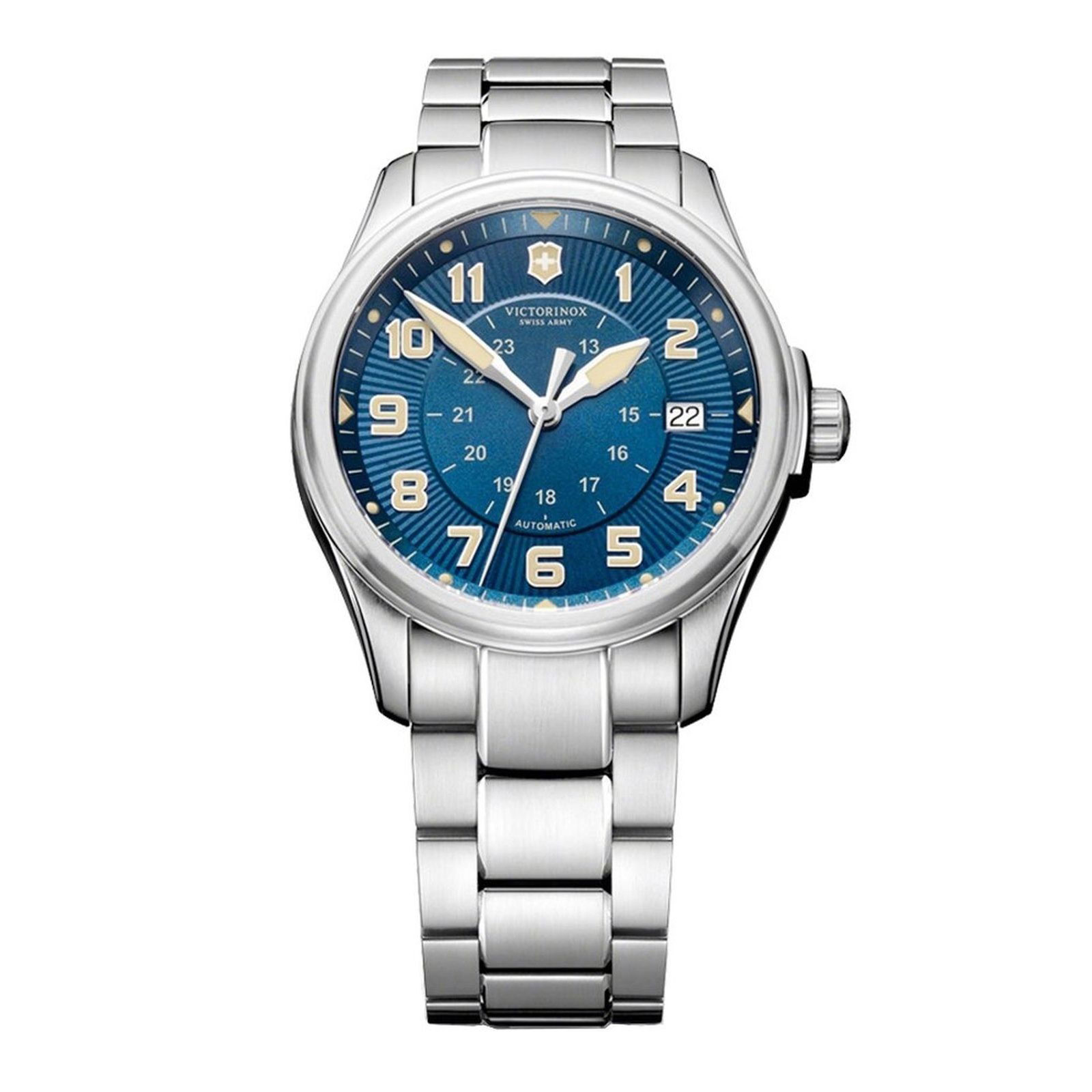 Swiss army 2025 watch blue face