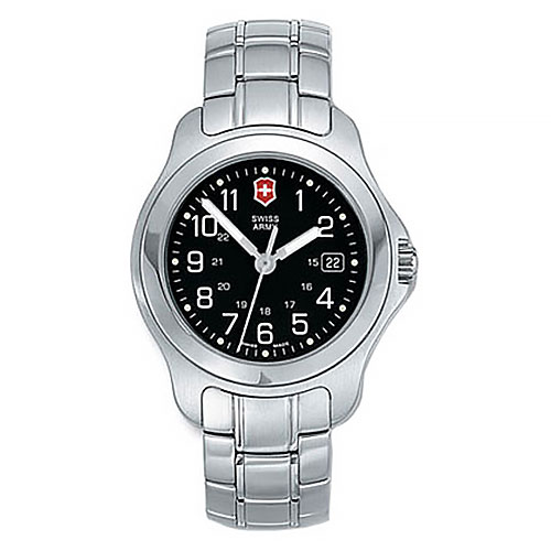 victorinox men's chronograph officer stainless steel bracelet watch 42mm