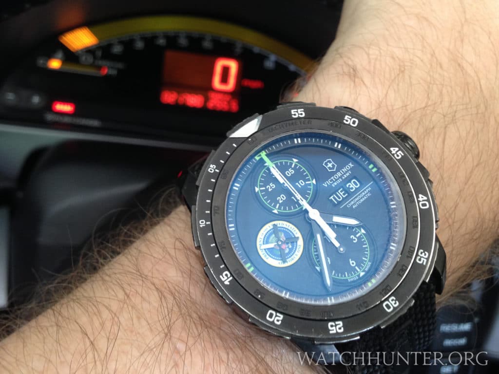 My Air Force One Alpnach Chronograph inside the cockpit of my "land jet" (the Honda S2000)