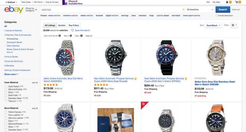 eBay watches for sale