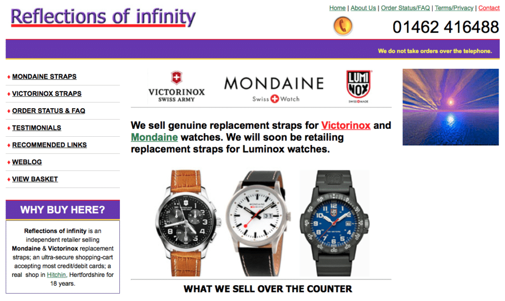 Reflections of Infinity is a Watch Store Located in the UK, but Sells Worldwide