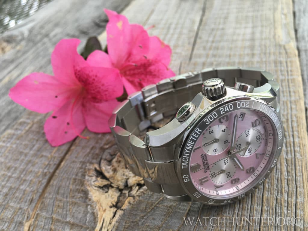 The pink Mother-of-Pearl Chrono Classic in backlit shade