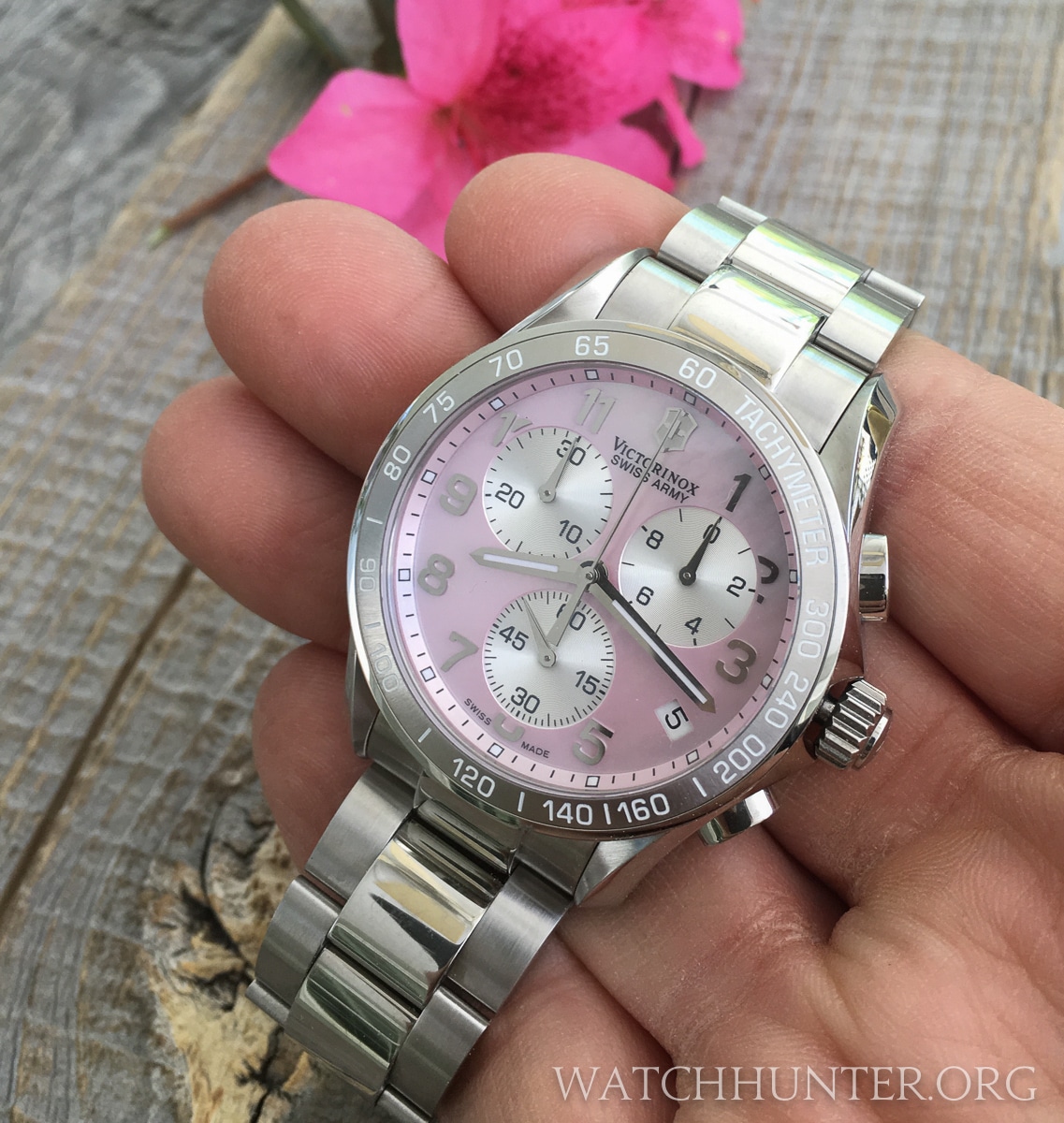MEET THE WATCH Victorinox Swiss Army Chrono Classic with a Pink