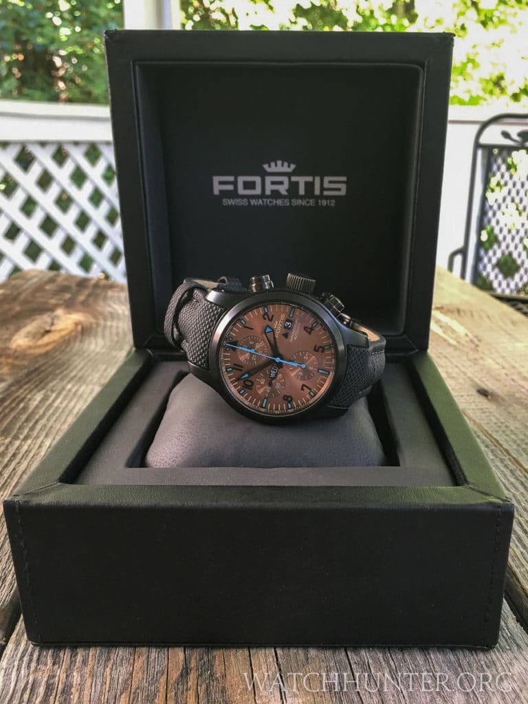 Fortis display box with Blue Horizon Limited Edition watch