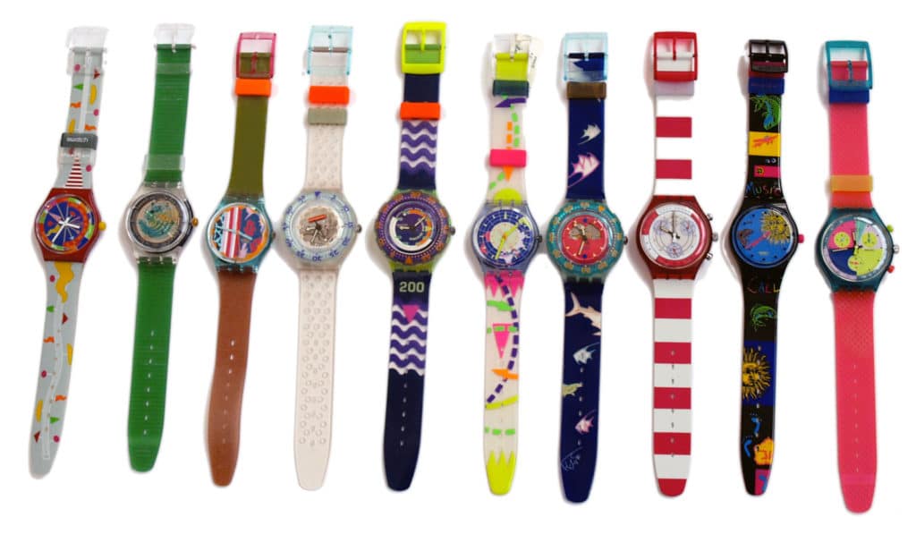 Vintage Swatch Watch designs. Photo: www.paddle8.com