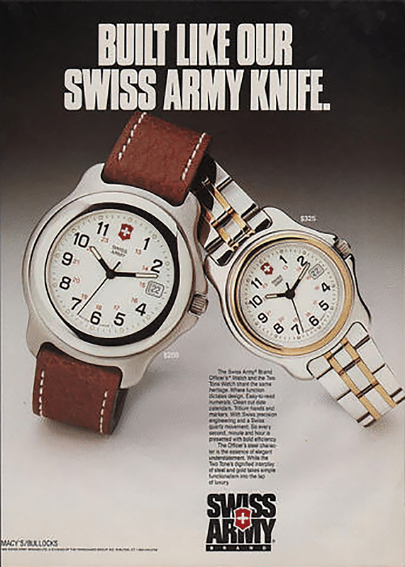 Victorinox Swiss Army Officer's Two-Tone Watch ad from 1993