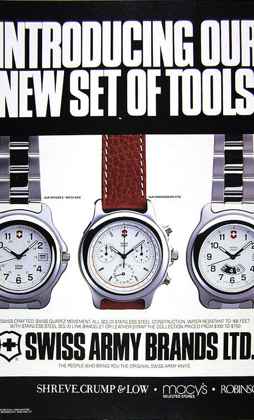 Victorinox Swiss Army Officers Watch ad from 1991