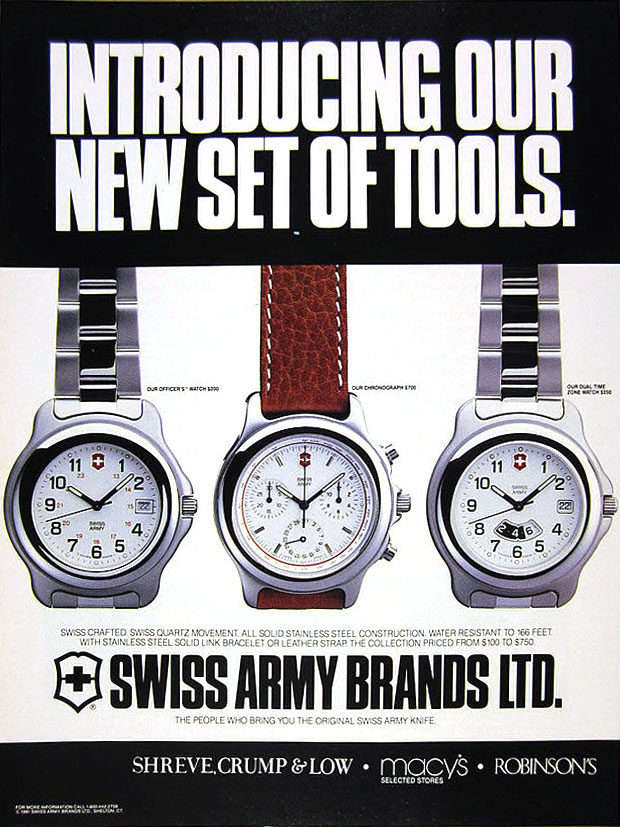 Victorinox Swiss Army Officers Watch ad from 1991