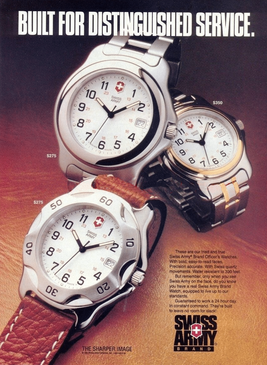 Victorinox Swiss Army Officer's Watch ad circa 1990s