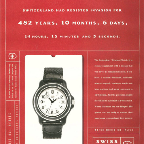 Victorinox Swiss Army Original Series Watch 24221 ad circa 1998