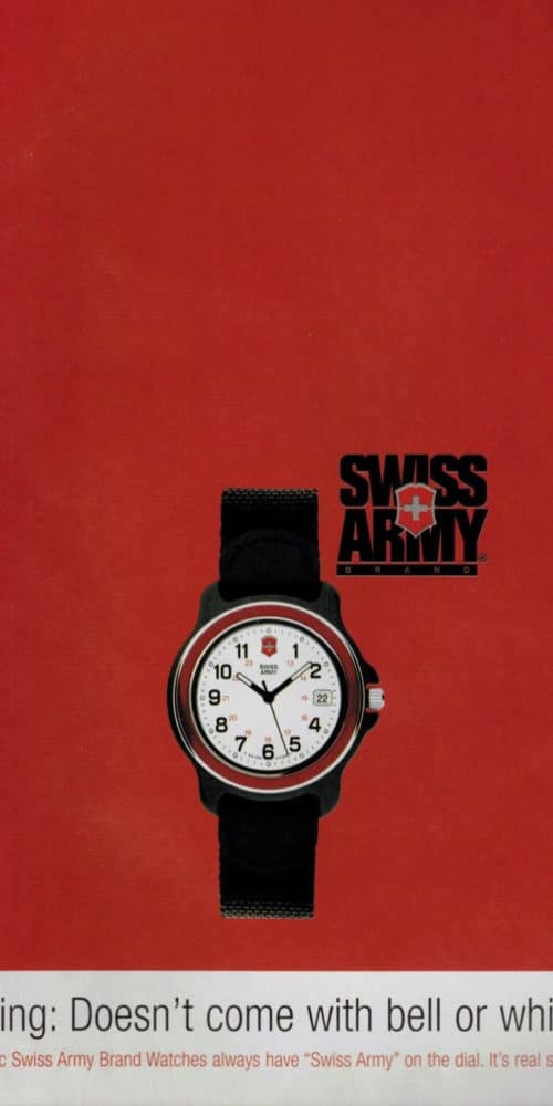 Victorinox Swiss Army Cavalry Watch ad from 1997