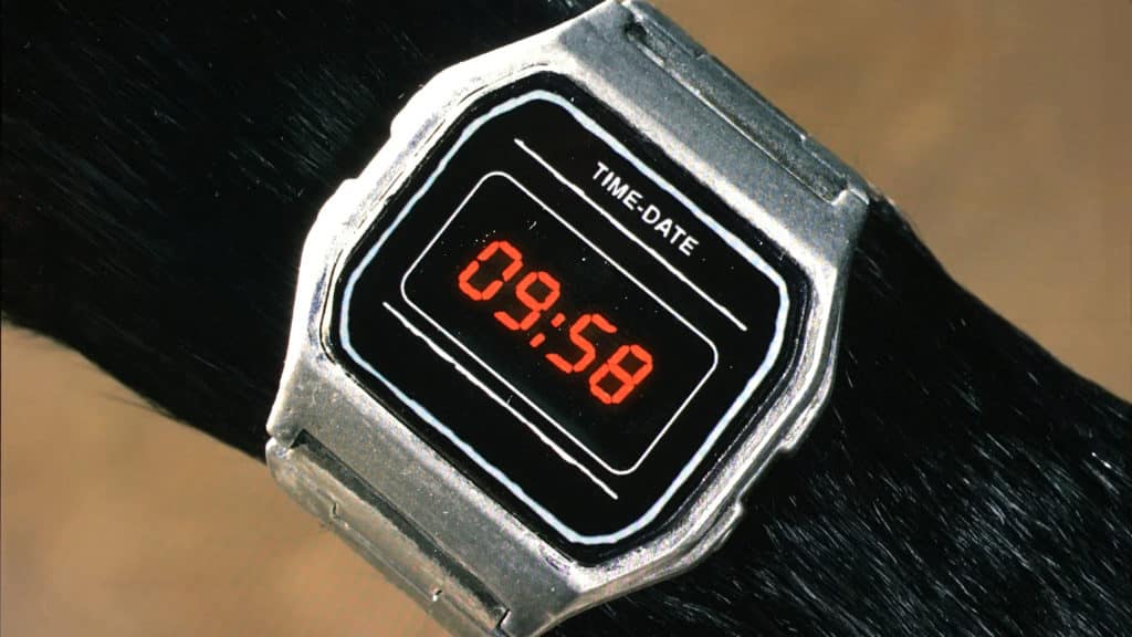 A digital date-time watch