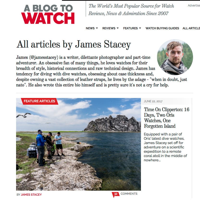 James Stacy's watch articles on A Blog to Watch