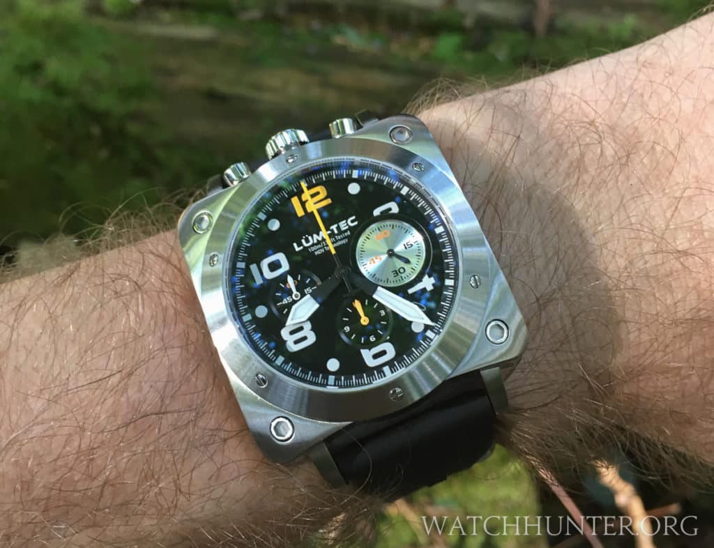 Lum-Tec Bull 42 (Model A21) on wrist