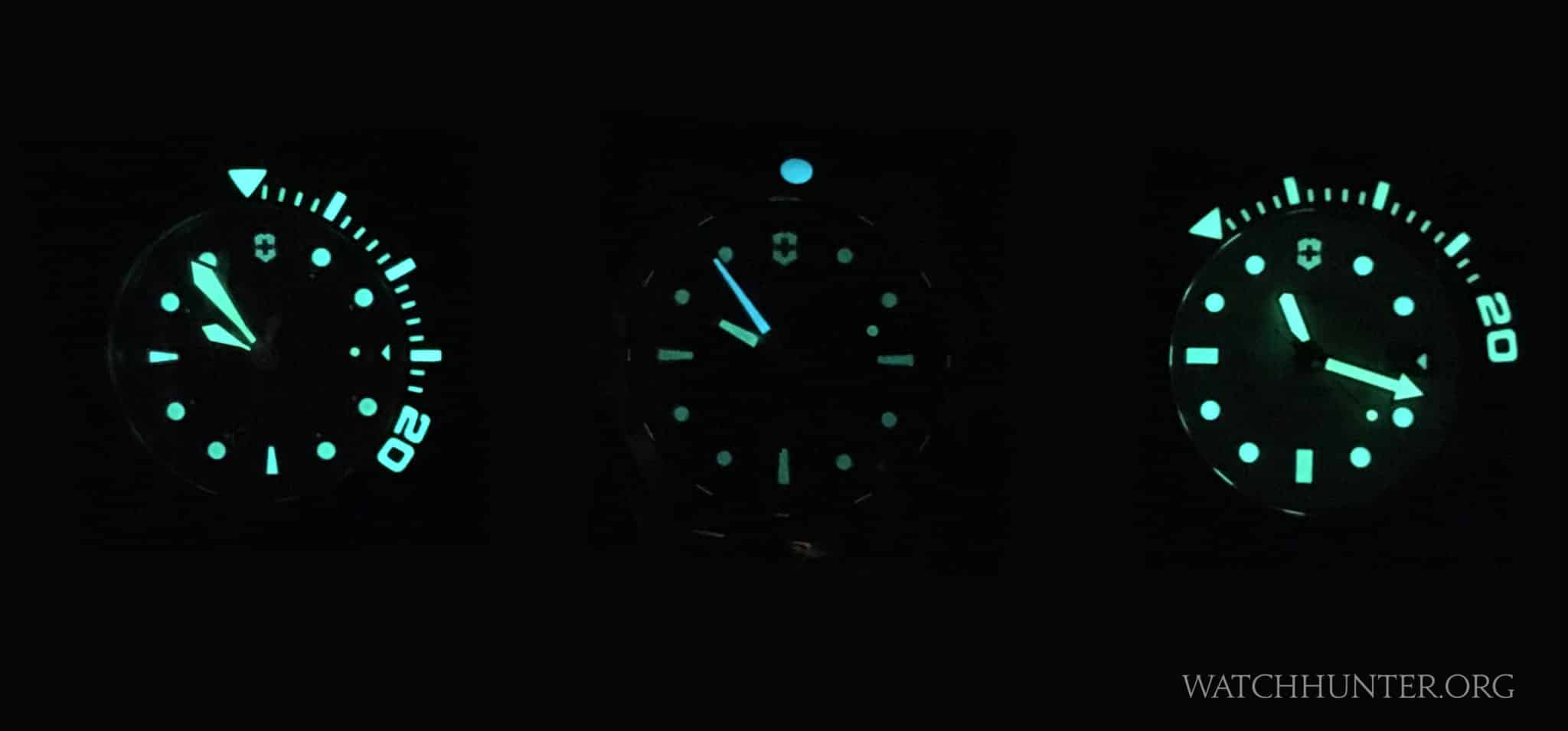 Victorinox Dive Watch Lume Shoot-Out - lights out
