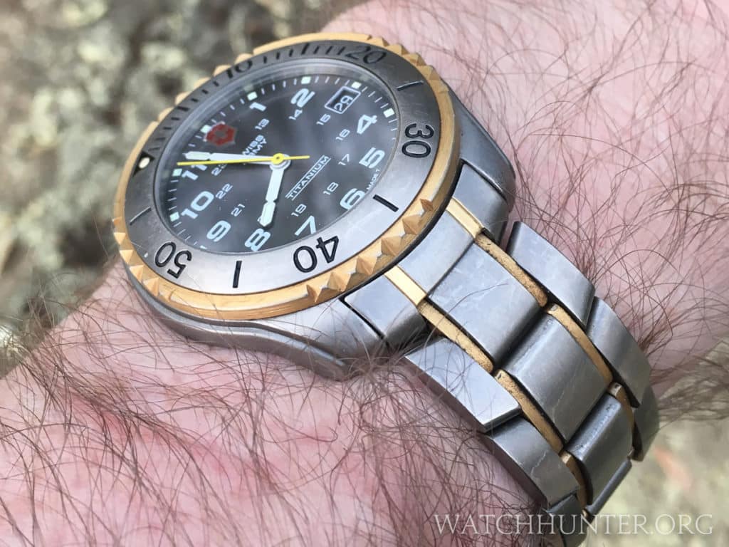I have a thing for two tone watches like "The Titanium Watch" by Victorinox Swiss Army