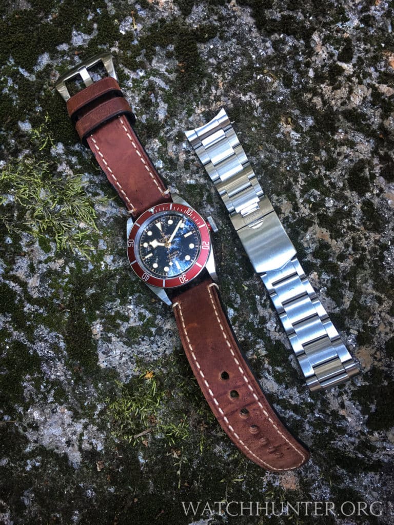 The Tudor Heritage Black Bay had a generic aftermarket leather band on it that hid a secret