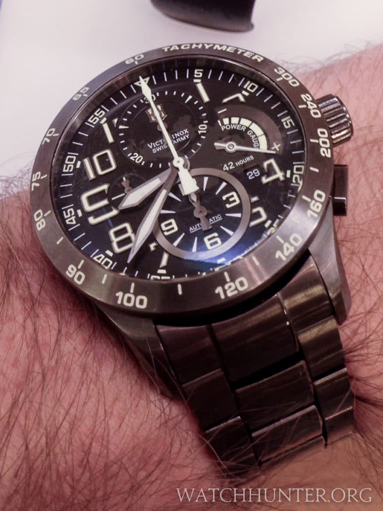The bracelet from an Infantry Vintage Automatic Chrono fits the Mach 6 Power Gauge