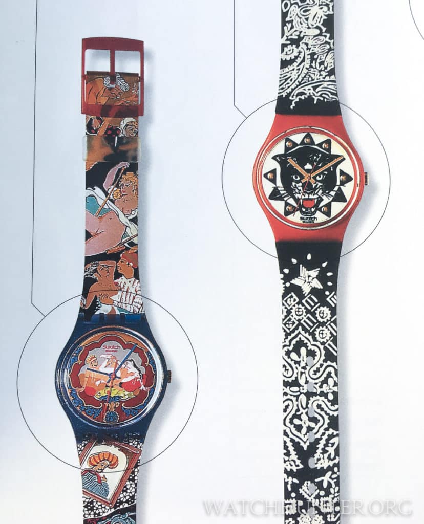 Even the watchbands were intricately printed. Notice the Karma Sutra image on the left dial was not for children.