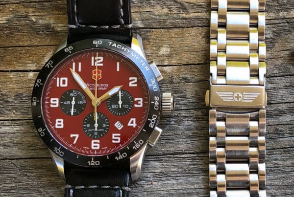 STRAP SWAP: Victorinox Swiss Army Airboss Mach 6 “Oxblood” Gets a Bracelet!