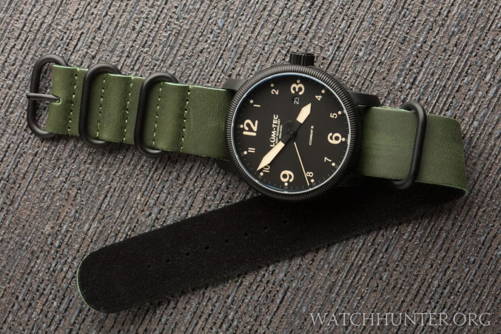 The Lum-Tec Combat B-35 is a strap monster. Seen here with a Lum-Tec leather NATO.