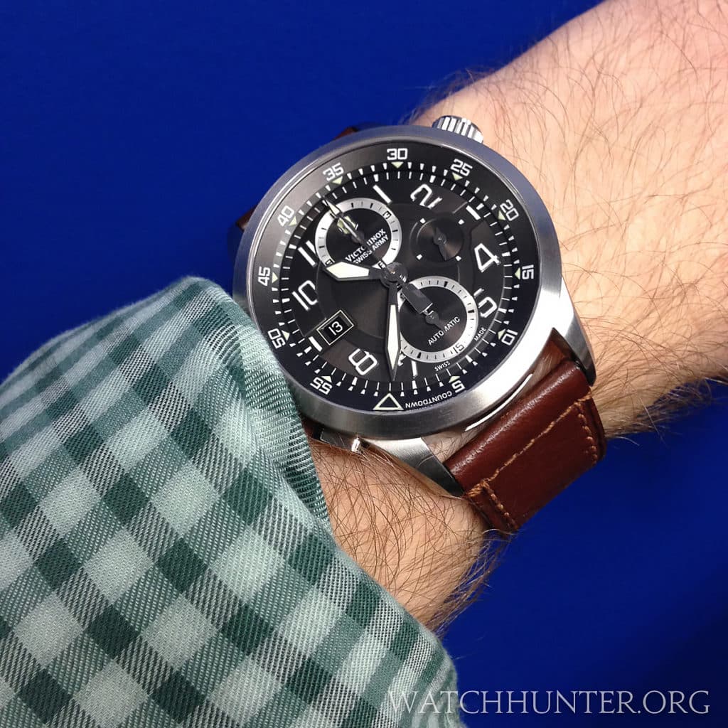 A 45 mm watch with a large dial makes for massive wrist presence