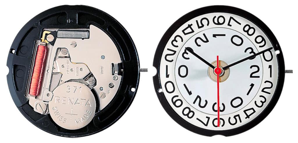 Ronda 519 quartz movement has two date disks