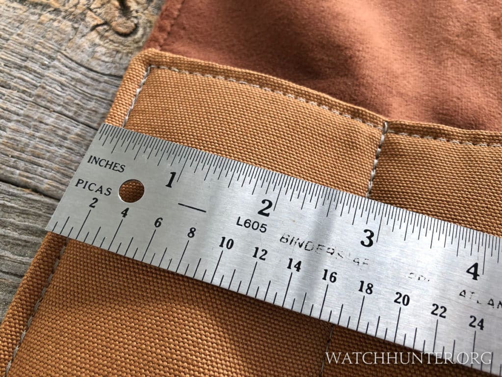 Generous 3" wide pockets accommodate practically any watch with ease