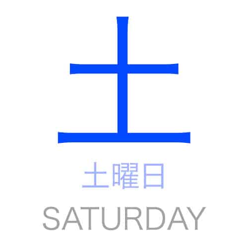 SATURDAY in Japanese Kanji