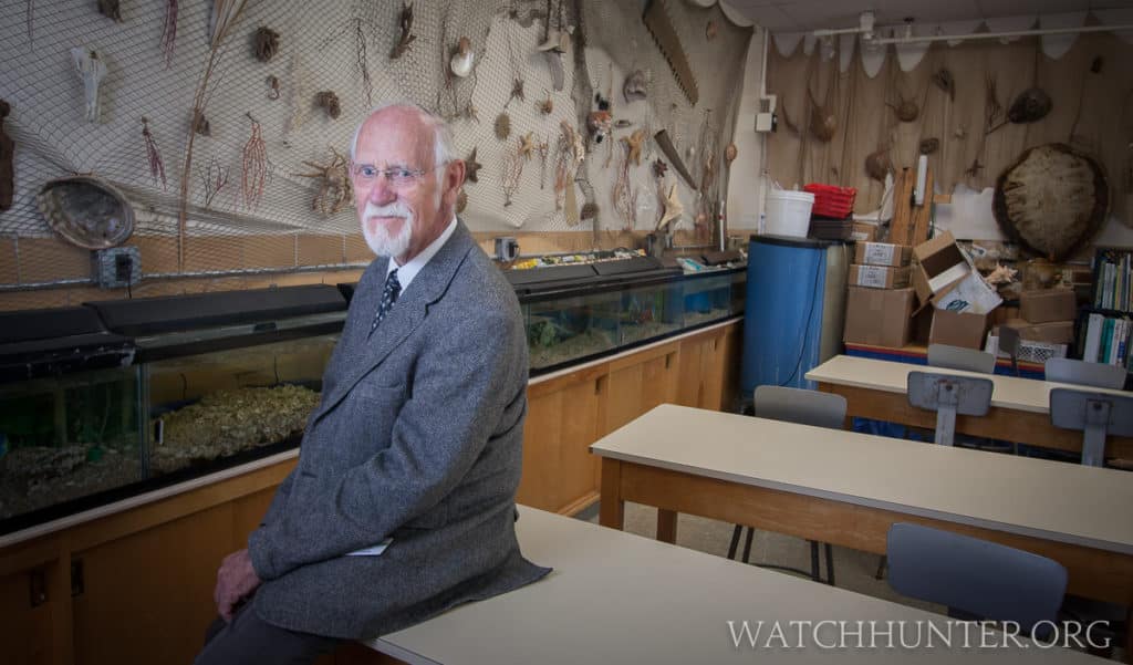 Charles E. Hughes in his classroom