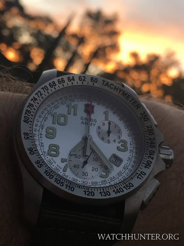 The tachymeter is difficult to miss