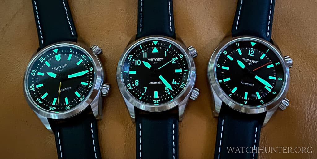 BYOP watches use lots of lume