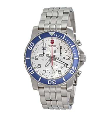 Victorinox Swiss Army – 241051 – Maverick II Chrono, Silver Dial, Blue Bezel, Bracelet