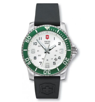 Victorinox Swiss Army – 241052 – Maverick II, Silver Dial, Green Bezel