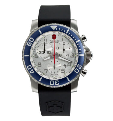 Victorinox Swiss Army – 241087 – Maverick II Chrono, Silver Dial, Blue Bezel