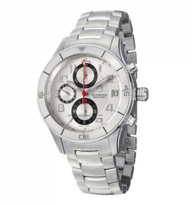Victorinox Swiss Army – 241191 – Ambassador, Clous de Paris Chronograph, White Dial, Bracelet