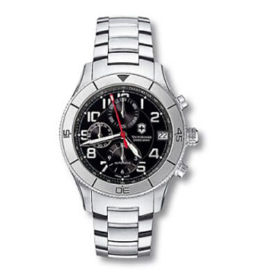 Victorinox Swiss Army – 241192 – Ambassador, Clous de Paris Chronograph, Black Dial, Bracelet