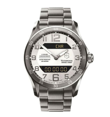 Victorinox Swiss Army – 241301 – Chrono Classic XLS MT Ani-Digi, Silver Dial, Bracelet