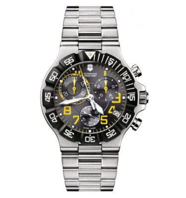 Victorinox Swiss Army – 241409 – Summit XLT Chrono, Black Dial with Yellow Accents, Bracelet