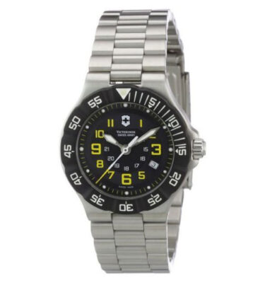 Victorinox Swiss Army – 241417 – Summit XLT, Black Dial with Yellow Accents, Bracelet