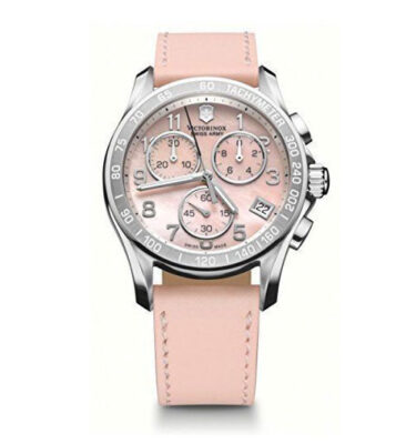 Victorinox Swiss Army – 241419 – Chrono Classic Lady, Pink MOP (Mother of Pearl) Dial, Pink Strap