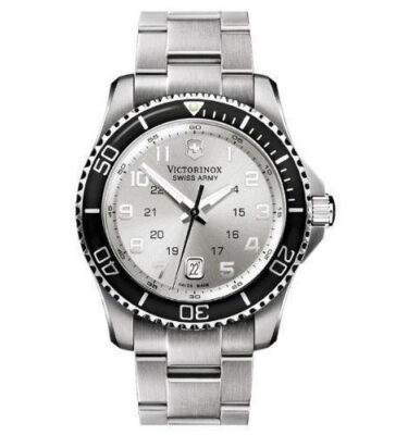 Victorinox Swiss Army – 241437 – Maverick GS, Silver Dial, Black Bezel, Bracelet