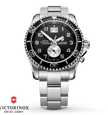 Victorinox Swiss Army – 241441 – Maverick GS Dual GMT, Black Dial, Bracelet