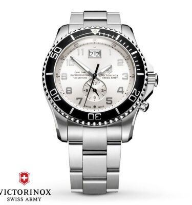 Victorinox Swiss Army – 241442 – Maverick GS Dual GMT, Silver Dial, Bracelet