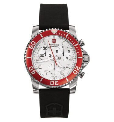Victorinox Swiss Army – 24145 – Maverick II Chrono, Silver Dial, Red Bezel