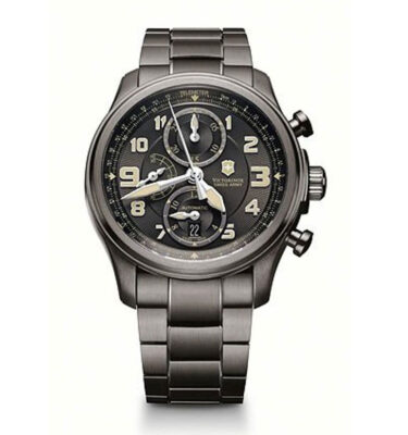 Victorinox Swiss Army – 241460 – Infantry Vintage Mechanical Chrono Telemeter, Black Ice, Bracelet