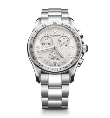 Victorinox Swiss Army – 241499 – Chrono Classic, White Dial, Silver Bezel, Bracelet