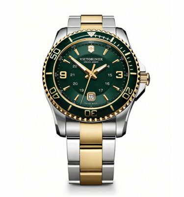 Victorinox Swiss Army – 241605 – Maverick GS Large Two-Tone, Green Dial, Bracelet