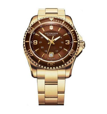 Victorinox Swiss Army – 241607 – Maverick GS Large Gold PVD, Brown Dial, Bracelet