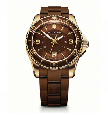 Victorinox Swiss Army – 241608 – Maverick GS Large, Gold PVD, Brown Dial